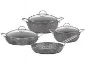Taç Luna 4lü 7 Parça Granit Tencere Seti Gri TAC-3494 - 2