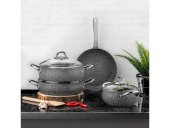 Taç Luna 4lü 7 Parça Granit Tencere Seti Gri TAC-3494 - 3