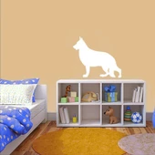 Sevimli Hayvan Dağ Köpeği Silüeti Dekoratif Genç Odası Duvar Sticker, Çıkartma Beyaz - 1