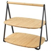Bambu Servis-Sunum Standı 28x20 Cm Meridyen Dukkan Siyah Renk Stand İkramlık Tabla Bambu - 1