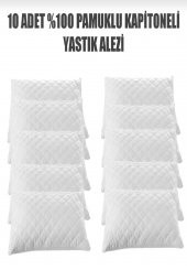 10 ADET Kapitoneli Sıvı Geçirmez Yastık Alezi Yastık Koruyucu Yastık Kılıfı  Pamuklu Beyaz50x70 Cm - 1