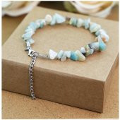 Amazonit Kırık Doğal Taş Kadın Bileklik - 1