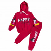 Kız Çocuk Kapüşonlu Happy Baskılı Alt-üst Takım - 2