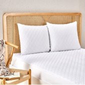 Ayhome 4 ADET Kapitoneli Sıvı Geçirmez Yastık Alezi Pamuklu Beyaz 50x70 Cm Yastık Koruyucu Yastık Kılıfı - 3