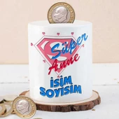 Kişiye Özel İsim Süper Anne Yazılı Para Birikim Kumbarası-KB457646 - 1