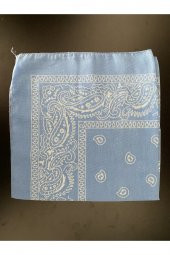 Etnik Desen Bandana Buz Mavisi - 1