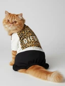 Diesel Leo Leopar Desenli Penye Kedi Tulum | Tüy Dökülmesini Azaltmaya Yardımcı | Yumuşak & Rahat Kedi Kıyafeti thumbnail 2