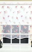 Çift Mekanizmalı Çiçekli Tül Stor ve Ekru Stor Perde ST 045  Ekru 140 x 200 - 3