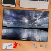 Kara Bulutlu Hava,Deniz 240 Parça Puzzle Yapboz Tablo-434252 - 1