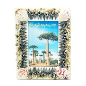 Dekoratif Ahşap Marin Deniz Kabuklu Resim Çerçevesi 16x22cm No:5 - 1