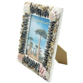 Dekoratif Ahşap Marin Deniz Kabuklu Resim Çerçevesi 16x22cm No:5 - 2