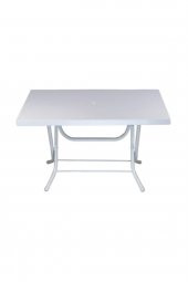 Metal Ayaklı Katlanır Plastik Masa 70X120 CM açık gri - 1