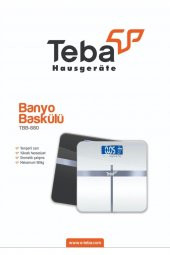 Teba Kalem Pilli Siyah /beyaz Cam Dijital Banyo Baskülü Tartı Led Ekranlı Tbb-880 - 1