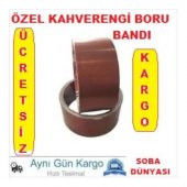 2 ADET KAHVERENGİ YANMAZ BORU BANDI ALİMİNYUM BANT UYUYAN SOBA SIZDIRMAZ FOLYO BANT - 1