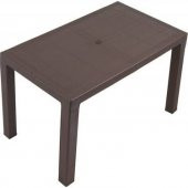 70x120 plastik hasırlı Rattan Efektli plastik masa acı kahve - 2