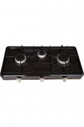 3 Gözlü Set Üstü Üçlü Ocak Lpg Tüp Uyumlu Siyah 3lpg-s - 1