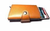 Kahverengi Otomatik Mekanizmalı Para Bölmeli Cüzdan Kartlık RFID Korumalı - 2