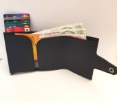 Erkek Siyah Suni Deri Mekanizmalı Kartlık Cüzdan - 2