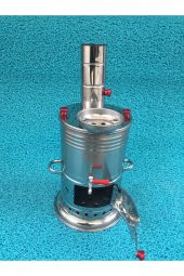 Zarif Odunlu tek musluk kömürlü semaver - 3