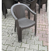 Rattan efektli Plastik Koltuk Sandalye 4 Adet - 2
