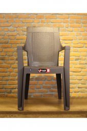 2 adet Gold Rattan Efektli Elegance Plastik Sandalye Bahçe Teras balkon sandalyesi - 1