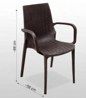4 adet mandella Rattan koltuk plastik sandalye balkon kamp sandalyesi - 2