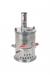 Zarif iş 3.5 lt çift musluk odunlu piknik Semaver - 1