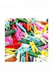 Renkli Küçük Dekorasyon Mandal Takımı 100 Adet thumbnail 1