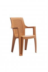 4 adet Elegance Rattan Plastik Koltuk Bahçe Sandalyesi - Teak sütlü kahve - 1