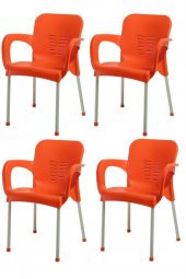 METAL AYAKLI Plastik Sandalye 4 Adet - 1