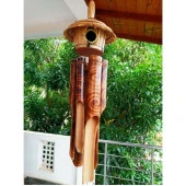 Hasır Kuş Yuvalı Bambu Rüzgar Çanı 45 cm - 4