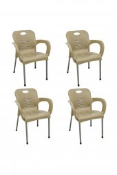 Romanoset Nil Demir Ayaklı Plastik Sandalye 4 Lü Set - 2