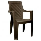 6 adet Gold Rattan efektli Elegance plastik sandalye kollu sandalye bahçe balkon kamp sağlam - 1