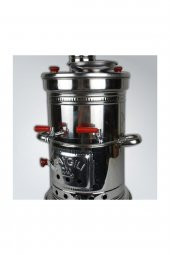 Çift Musluklu içten demlikli Semaver Odunlu Semaver Kömürlü Semaver Köz Semaveri - 2