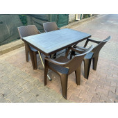 Rattan efektli Plastik Masa Sandalye Takımı - 1