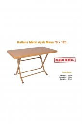 Netbazaars Katlanır Plastik Masa 70x120 Cm Bahçe Ve Balkonlarda Rahat Kullanım - 3