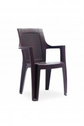 2 Adet Elegance rattan efektli Plastik Koltuk Sandalye bahçe balkon sandalyesi - 1