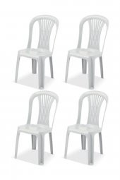 Açık Gri Renk 4 Adet Seta Plastik Sandalye - 1