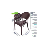 4 Adet bambu Plastik rattan Sandalye - 2