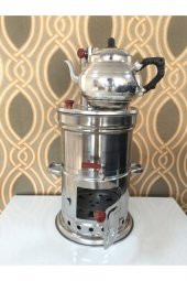 Zarif İş 1.Sınıf Tek Musluklu Demlik Hediyeli Odunlu Kömürlü Semaver Kaynaksız Gövde - 1