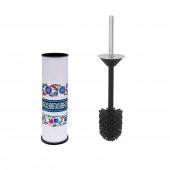SİLİWAX RUMİ DESEN-4 Lü Set Pedallı  Yavaş kapanır Çöp Kovası Wc Klozet Fırça Sabunluk Diş Fırçalık Seti - 3