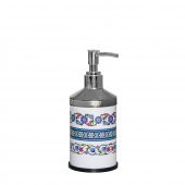 SİLİWAX RUMİ DESEN-4 Lü Set Pedallı  Yavaş kapanır Çöp Kovası Wc Klozet Fırça Sabunluk Diş Fırçalık Seti - 5