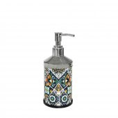 SİLİWAX RETRO DESEN-4 Lü Set Pedallı  Yavaş kapanır Çöp Kovası Wc Klozet Fırça Sabunluk Diş Fırçalık Seti - 5