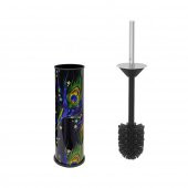 SİLİWAX ANKA DESEN-4Lü Set Pedallı Yavaş kapanır Çöp Kovası Wc Klozet Fırça Sabunluk Diş Fırçalık - 3
