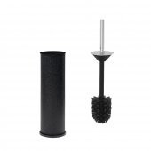 SİLİWAX SİYAH KADİFE -4 Lü Set Pedallı Çöp Kovası Wc Klozet Fırça Sabunluk Diş Fırçalık Seti - 4