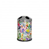 SİLİWAX BAHAR DESEN-4Lü Set Pedallı Yavaş kapanır Çöp Kovası Wc Klozet Fırça Sabunluk Diş Fırçalık - 4