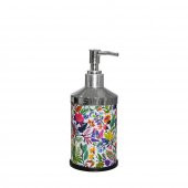 SİLİWAX BAHAR DESEN-4Lü Set Pedallı Yavaş kapanır Çöp Kovası Wc Klozet Fırça Sabunluk Diş Fırçalık - 5