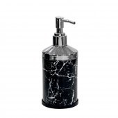SİLİWAX SİYAH MERMER-4 Lü Set Pedallı Çöp Kovası Wc Klozet Fırça Sabunluk Diş Fırçalık Seti - 5