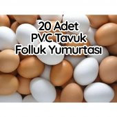 20 Adet Pvc Sahte Tavuk Yumurtası Tavuk Folluk Yapay Yumurta ( Sarı -Beyaz) - 1