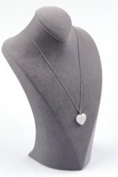 Kristal Kuvars Doğal Taş Kalp Model Kolye - 2